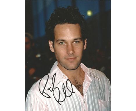 Paul Rudd signed 10 x 8 colour Photoshoot Portrait Photo, from in person collection autographed at London Premiere 2013. Good