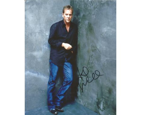 Kiefer Sutherland signed 10 x 8 colour Photoshoot Portrait Photo, from in person collection. Good Condition. All signed piece