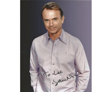 Sam Neill signed 10 x 8 colour Photoshoot Portrait Photo, from in person collection autographed at London Film festival 2008.