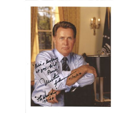 Martin Sheen signed 10 x 8 colour West Wing Photoshoot Portrait Photo, from in person collection autographed at The Way Londo