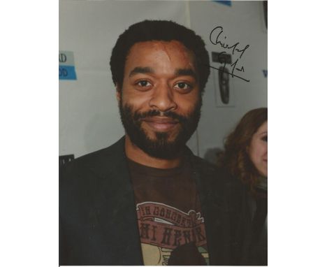 Chiwetel Ejiofor signed 10 x 8 colour Portrait Photo, from in person collection autographed at Baftas London 2014. Good Condi