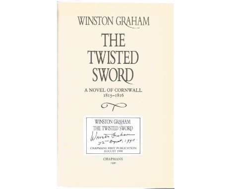 Winston Graham signed first edition of The Twisted Sword hard-back book. It is signed on a card on the title page with the da