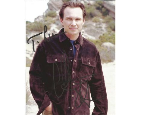 Christian Slater signed 10 x 8 colour Phootshoot Portrait Photo, from in person collection autographed at London Theatre 2017