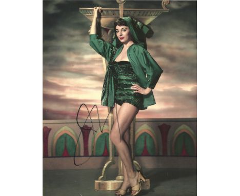Joan Collins signed 10 x 8 colour Photoshoot Portrait Photo, from in person collection. Good Condition. All signed pieces com