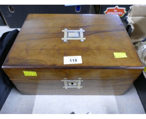 Veneered box inlaid with mother of pearl