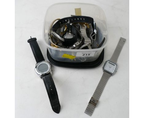 Box of ladies and gents wristwatches, Rotary, Seiko, Timex etc