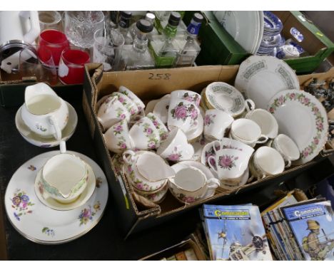 Three floral tea sets, Duchess Florence, Colclough etc
