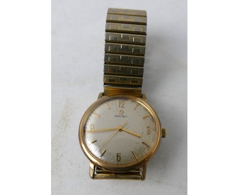 Omega gents wristwatch with gold coloured case and strap