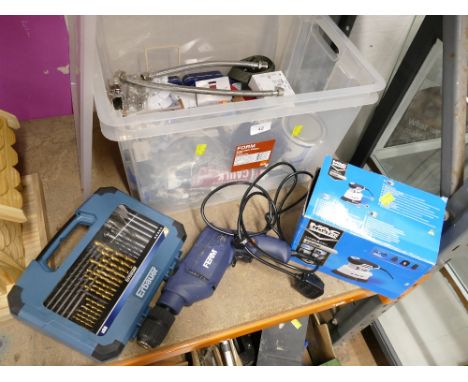 McAllister sander, hammer drill, drill bits, DIY items