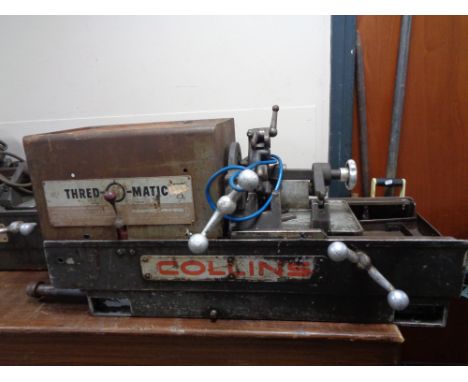 A Collins industrial thread-o-matic pipe threading machine 
