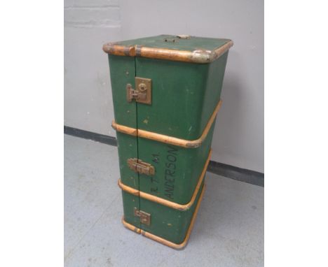 An early 20th century bentwood bound trunk 