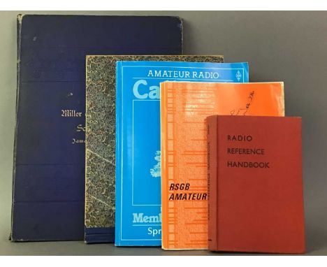 GROUP OF RADIO STATION PRESENTER CARDS AND OTHER RADIO MEMORABILLIA along with a hand written 'Amateur Radio Station Log' boo