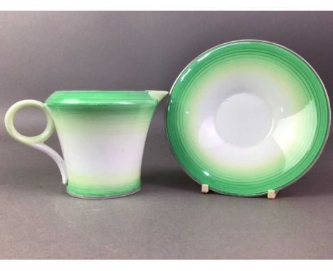 SHELLEY ART DECO TEA SERVICE  comprising six place setting, cake plate, tea pot, sugar and cream jug