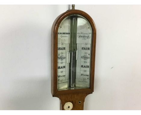 STICK BAROMETER MID 19TH CENTURY  by Jim Bryson, cased in oakThis lot contains elephant ivory material. Several countries, in