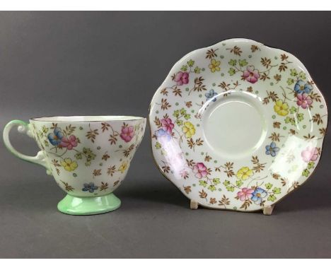 FOLEY PART TEA SERVICE with floral and gilt decoration 