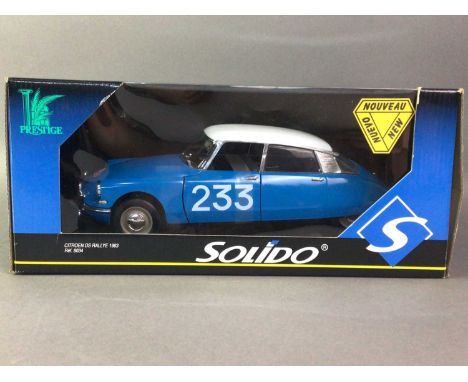 COLLECTION OF MODEL CARS including three Solido Citreon DS Rallye 1963 models, further Citreons and a miniature James Bond As