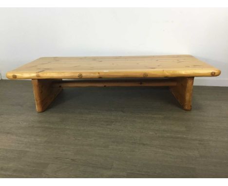 PINE COFFEE TABLE WITH TWO STICK BACK CHAIRS  the coffee table of large proportionstable 180cm x 87cm Qty: 3