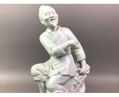 GROUP OF ASIAN ITEMS including two Chinese figures, as well as a further ceramic figureTallest figure 25cmSave