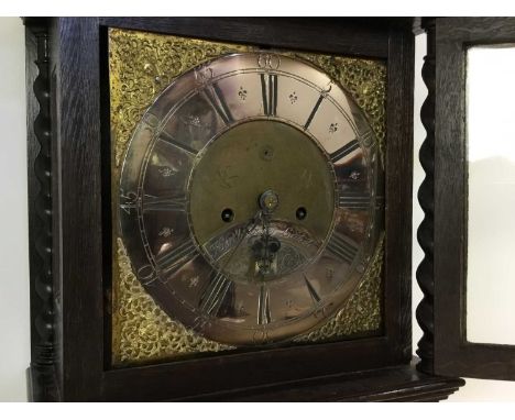 OAK LONGCASE CLOCK  OF 18TH CENTURY DESIGN with twin train eight day movement, the brass dial inscribed Henry Cooley of Londo