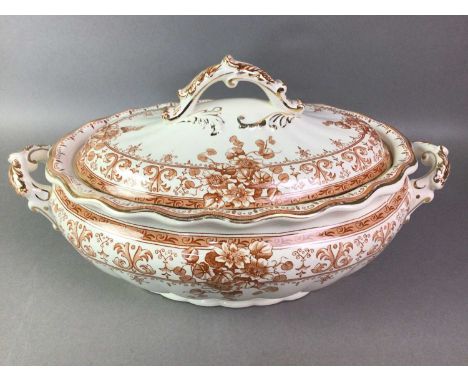 OXFORD CERAMIC TUREENS with floral and gilt decoration 