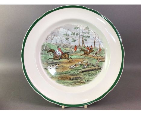 TEN COPELAND SPODE PLATES depicting fox hunting equestrian scenes