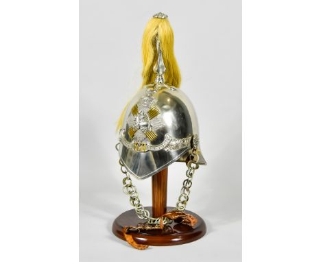 An 1871 Pattern Officer's Helmet for the Fife Light Horse, the helmet plate bearing the Thane of Fife on horseback, complete 