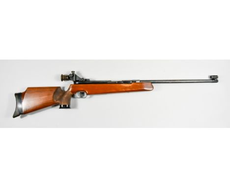 A .177 Calibre Target Air Rifle, by Feinwerkbau, Model LG, serial no. 74855, 18ins blued steel barrel and action with Diopter