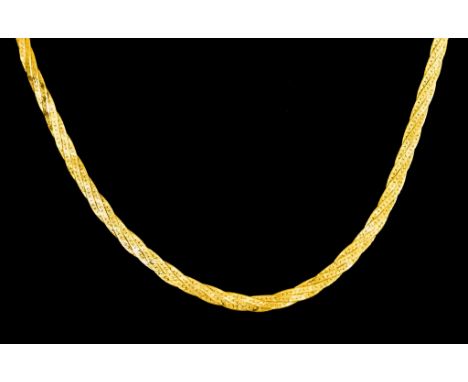 A 14ct Gold Flat Ribbon Necklace, 400mm overall, total gross weight 7.6gThe necklace is in good overall condition showing wea
