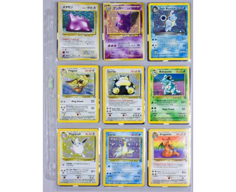 A Collection of Early Pokemon TCG Cards, comprising of eleven Team Rocket, twenty Japanese, thirty seven fossil, and forty fo