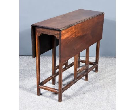 A Late 18th Century Figured Mahogany Rectangular Gateleg Table, with square edge to top, on moulded supports, 34ins x 33ins x