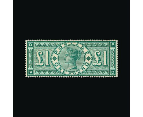 Great Britain - QV (surface printed) : (SG 212) 1891 £1 green, PD, well centred, light gum toning, u.m. Cat £5000 (image avai