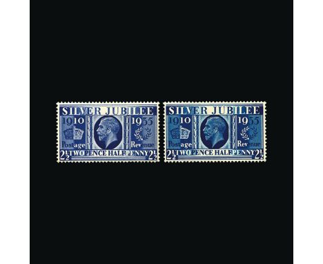 Great Britain - KGV : (SG 456a) 1935 Silver Jubilee 2½d, the famous Prussian blue, superb mint small hinge trace full fresh o