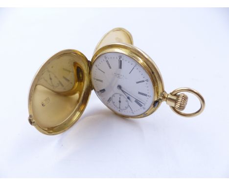 AN 18K STAMPED T MARTIN & CO, 151, REGENTS STREET, LONDON , FULL HUNTER  KEYLESS DEMI-CHRONOMETER WITH A QUARTER REPEATER. EN