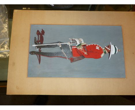 EARLY 20th.C.ENGLISH SCHOOL. A PORTRAIT OF AN OFFICER, GOUACHE ON CARD. 33.5 x 19cms.