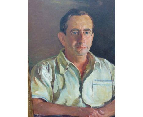 SITU QIAO. (1902-1958) CHINESE SCHOOL. A PORTRAIT OF A GENTLEMAN, SIGNED AND DATED 1939 AND INSCRIBED RANGOON, OIL ON CANVAS.