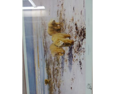 DAVID SHEPHERD.  (1931-2017)  LONE WANDERERS OF THE ARCTIC, A PENCIL SIGNED LIMITED EDITION COLOUR PRINT.  PROV, HALCYON GALL