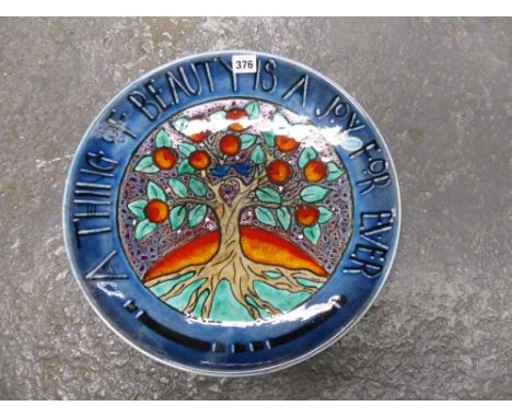 A POOLE POTTERY LIMITED EDITION TREE OF LIFE PLATE,  NO 254/1500.   DIA. 40cms.