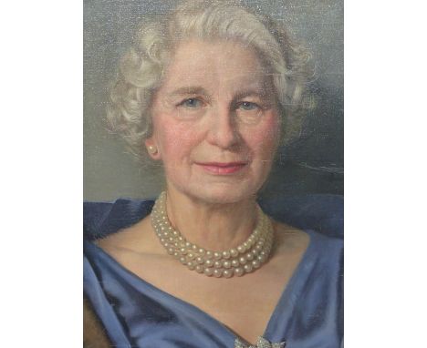J.H.EVERSEN.  (1906-1995) ARR. A PORTRAIT OF A LADY, SIGNED OIL ON CANVAS.   77 x 62cms.