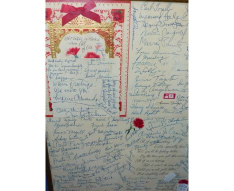 AN INTERESTING AUTOGRAPHED GREETING CARD/MANUSCRIPT FROM THE MEMBERS OF THE PHILADELPHIA ORCHESTRA CONDUCTED BY EUGENE ORMAND