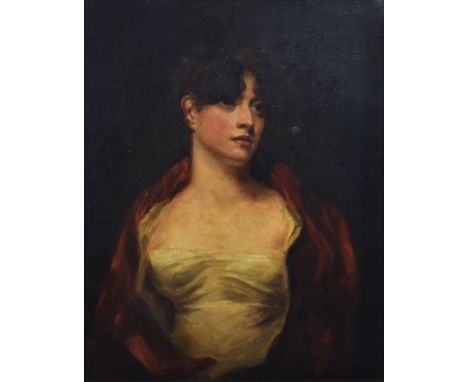 English School, 19th/20th century, Female portrait, unsigned, oil on canvas, 49.5 x 39cm, 19.5 x 15.5in.Condition report:&nbs