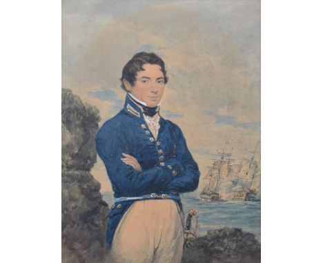 James Warren Childe (1778-1862), Portrait of Captain James Wolfe R.N., signed and dated 1819, titled on verso, watercolour, 1