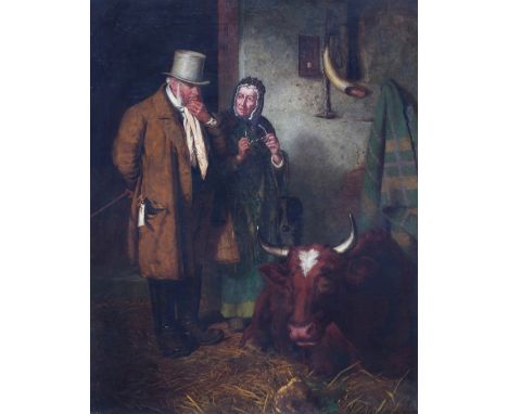 Henry Hetherington Emmerson (1831-1895), "The Cow Doctor", signed and dated 1871, titled on artist's label verso, oil on canv