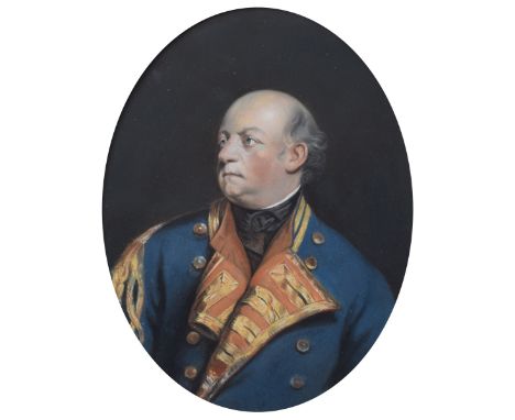 Continental School, 19th century, Portrait of an officer, unsigned, oval, pastel, 23 x 18cm, 9 x 7in set in ornate gilt frame