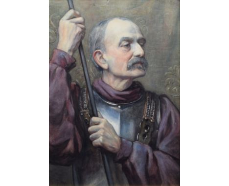 Ernest F. Hill (fl.1897-1940), Portrait of Don Quixote, signed and dated 1898, watercolour, 56.5 x 39cm, 22.25 x 15.25in.Cond