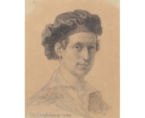 Theodore Chasseriau (1819-1856), Portrait of a man, signed and dated 1851, crayon, 12.5 x 10cm, 5 x 4in.