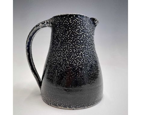 A Leach St Ives Pottery stoneware 2012 commemorative jug, black glazed with resist date '2012' and design, impressed pottery 