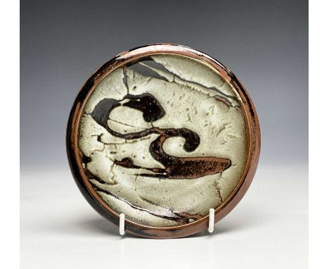 A David Leach OBE (1911 - 2005) Muchelney Pottery small footed dish with wax-resist decoration, impressed potter's seal. Diam