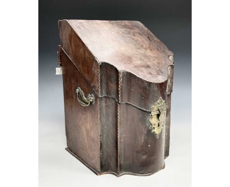 A George III mahogany and chevron strung knife box, height 36cm.Provenance:Michael Trethewey. A Gentleman of Taste.We are del