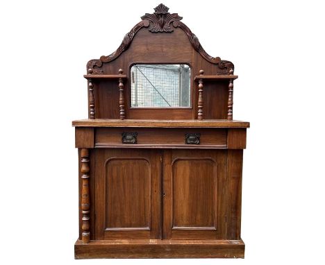 A Vicrorian walnut chiffonier, height 161cm, width 103cm, depth 38cm.