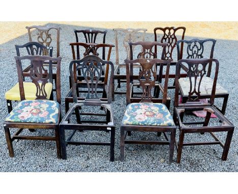 Twelve assorted country Chippendale style dining chairs.Provenance:Michael Trethewey. A Gentleman of Taste.We are delighted t